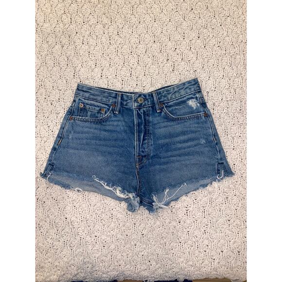 GRLFRND Cindy Close To You Denim Jean Shorts Button Fly Size 26 - Picture 1 of 5